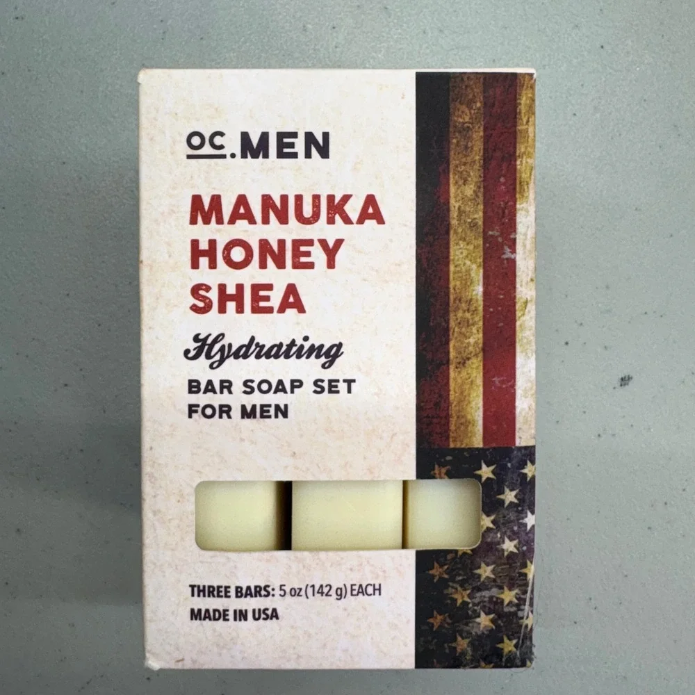 OC MEN Bar Soap Set Men TWO 3-Packs Manuka Honey Shea Hydrating Natural USA Eco